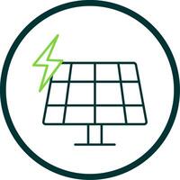 solar panel línea circulo icono vector