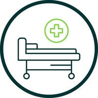 Hospital Bed Line Circle Icon vector