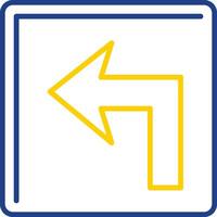 Turn Left Line Two Color Icon vector