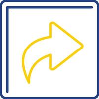 Curved Right Line Two Color Icon vector