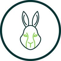 Rabbit Line Circle Icon vector