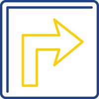 Turn Right Line Two Color Icon vector