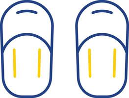 línea de sandalia icono de dos colores vector
