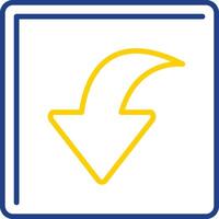 Curved Down Line Two Color Icon vector