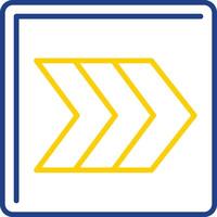 Right Chevron Line Two Color Icon vector