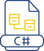 C Sharp Line Two Color Icon vector
