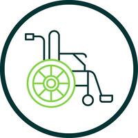 Wheel Chair Line Circle Icon vector