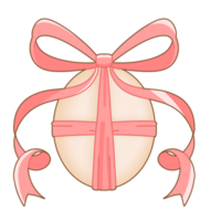 easter egg with pink ribbon on transparent background png