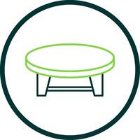 Coffee Table Line Circle Icon vector