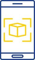 Augmented Reality Line Two Color Icon vector