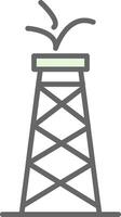 Oil Tower Fillay Icon vector