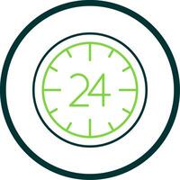 24 Hours Line Circle Icon vector