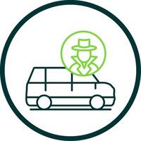 Thief Van Line Circle Icon vector