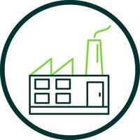 Factory Line Circle Icon vector