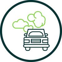 Car Pollution Line Circle Icon vector