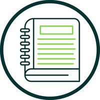 Notebook Line Circle Icon vector