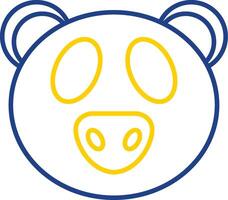 Panda Line Two Color Icon vector