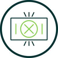 Red Card Line Circle Icon vector
