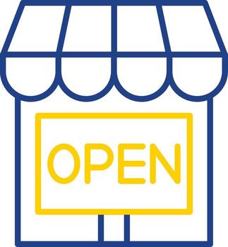 Open Line Two Color Icon vector