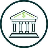 Bank Line Circle Icon vector
