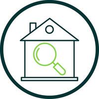 House Inspection Line Circle Icon vector