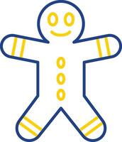 Gingerbread Man Line Two Color Icon vector