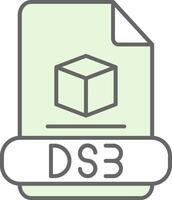 3ds relleno icono vector