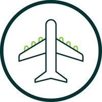 Plane Line Circle Icon vector