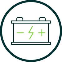 Battery Line Circle Icon vector