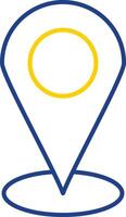 Starred Location Line Two Color Icon vector