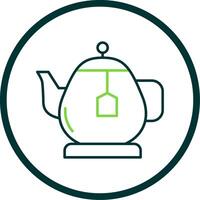 Teapot Line Circle Icon vector