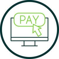 Online Payment Line Circle Icon vector
