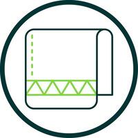 Towel Line Circle Icon vector