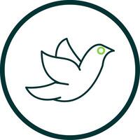 Dove Line Circle Icon vector
