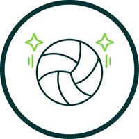 Volleyball Line Circle Icon vector