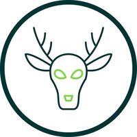 Deer Line Circle Icon vector