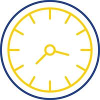 icono de dos colores de la línea de reloj vector