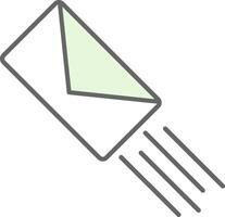 Rápido correo relleno icono vector