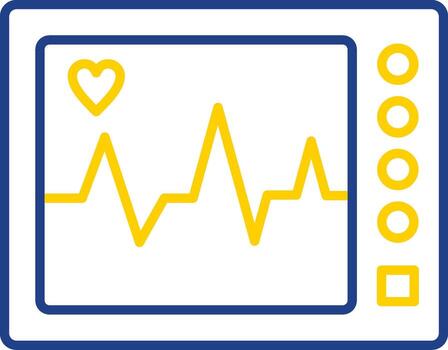 ECG Machine Line Two Color Icon vector