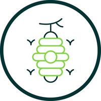 Beehive Line Circle Icon vector