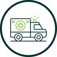 Ambulance Line Circle Icon vector