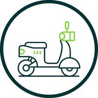 Scooter Line Circle Icon vector