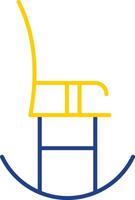 Rocking Chair Line Two Color Icon vector