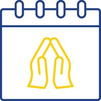 Praying Line Two Color Icon vector