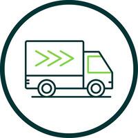 Delivery Truck Line Circle Icon vector