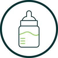 Baby Bottle Line Circle Icon vector