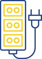 Extension Cord Line Two Color Icon vector