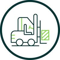 Forklift Line Circle Icon vector