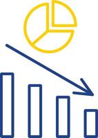 Pie Chart Line Two Color Icon vector