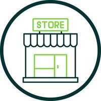 Store Line Circle Icon vector
